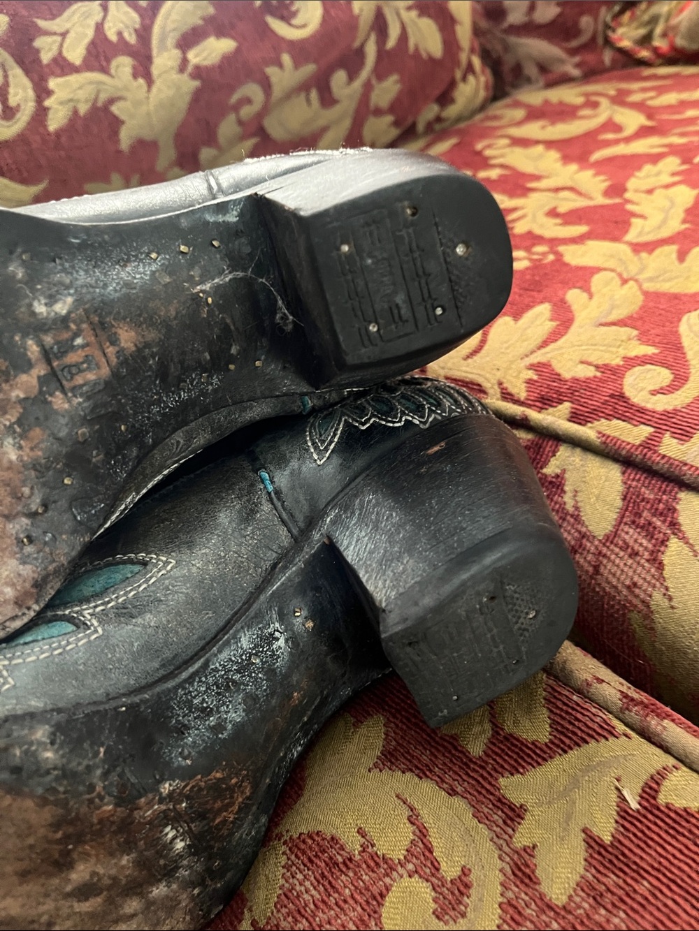 Women's Teal Embroidered Western Boots - Picture 5 of 5